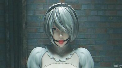 Busty babe penetrated by dual sex toys