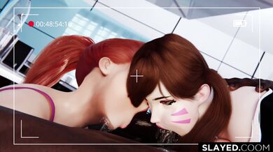 Double D.va and Brigitte Pleasure on Doomfist's Cock, 4K Quality Slayage