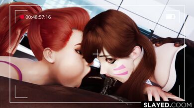 Double D.va and Brigitte Pleasure on Doomfist's Cock, 4K Quality Slayage
