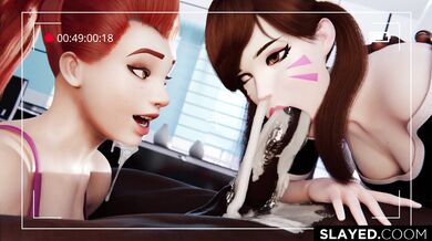 Double D.va and Brigitte Pleasure on Doomfist's Cock, 4K Quality Slayage