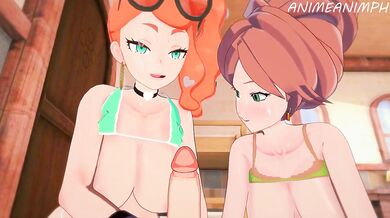 Professor Aurea Juniper and Pokemon Trainer Sonya Threesome
