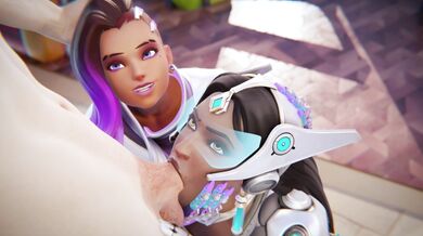 Beautiful Symmetra and Sexy Sombra Head-job Action, No Waste Matter