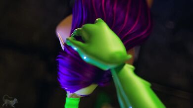 - Elfin Busty Sucks Green Alien's Dick oror - Purple Hair and Tits for the Green Monster's CockPlease enjoy this clip of a purple haired busty elf sucking off some weird dude with an exo-skeleton or something. Voice and script by Bordeaux Black. Th