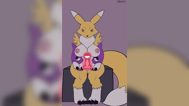 Renamon's Pussy Invaded by a Giant Dildo in a Short Animation