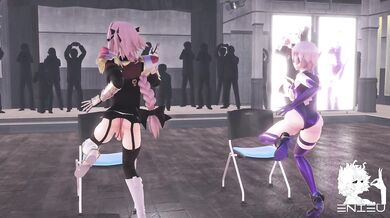 Public Sex Dancing with Astolfo and Mash in Anaconda [MMD]