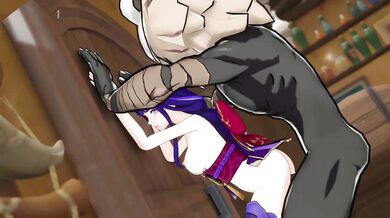 Raiden's Intense Threesome with Hilichurl and Aether-Chad in Insurgent