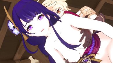 Raiden's Intense Threesome with Hilichurl and Aether-Chad in Insurgent