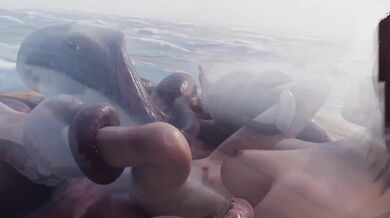 Tentacular Gangbang on the Sandy Shore