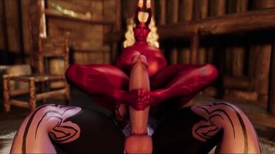 Cum Guzzling Shemale Succubus Devours Monstrous Chick Penis