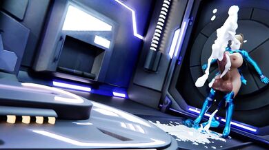 Busty Blonde Babe Samus Gets Fucked by Her Own Canon in 'Milkygirls'