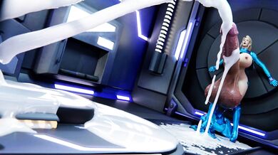 Busty Blonde Babe Samus Gets Fucked by Her Own Canon in 'Milkygirls'