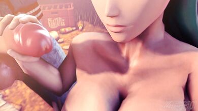 Morrigan Takes Two
======================A seductive succubus is engaging in a dangerous sexual act where she pleasures herself by inserting various objects inside her body. In this explicit hentai porn, the demoness uses her supernatural abilities to ma