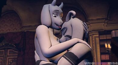 Furry Lesbian Lust: Asriel & Toriel Go Wild on the Bed!