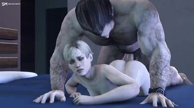 Fucking Sherry Birkin's tight virgin pussy in Resident Evil