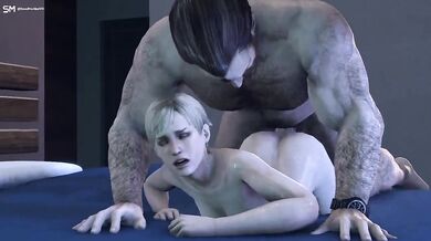 Fucking Sherry Birkin's tight virgin pussy in Resident Evil