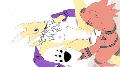 Renamon gets railed by Guilmon in a fang-fueled fantasy fuckfest!
