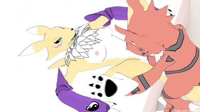 Renamon gets railed by Guilmon in a fang-fueled fantasy fuckfest!