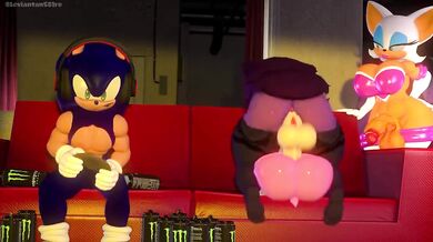 Sonic's Busty MILF Takes on Three Young Lovers