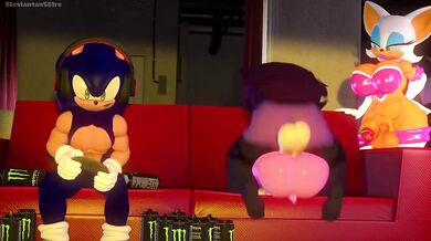 Sonic's Busty MILF Takes on Three Young Lovers