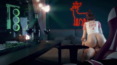Nude D.va Receives a Hot Christmas Gift in 'VGErotica'