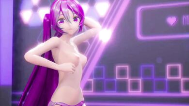 Miku's Naughty Night Out: Stripping, Dancing and Groping Her Small Boobs