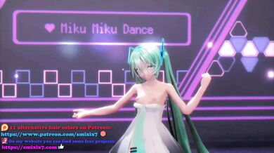 Miku's Naughty Night Out: Stripping, Dancing and Groping Her Small Boobs