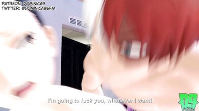 Momo and Camie's Threesome with Hot Guy Todoroki!