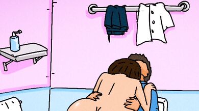 Public restroom fuck fest
