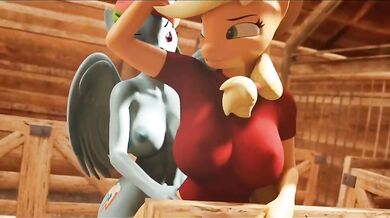 - Barn Ride with Applejack: A Stallion's Fantasy Fulfilled