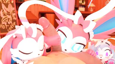 Threesome with the Sexy Sylveons: Hot Coffee and More in 'Merengue Z'