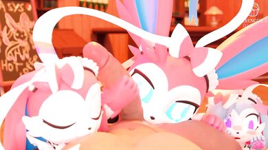 Threesome with the Sexy Sylveons: Hot Coffee and More in 'Merengue Z'