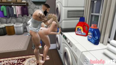 Step-Sister Sims 4 Caught Banging in the Laundry Room