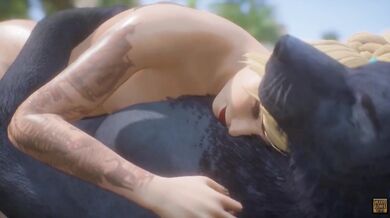 Busty Beauty Fucks Hairy Beast in the Woods