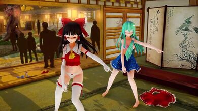 [Tsunami] Hot Springs Striptease with Reimu and Sanae by Krag