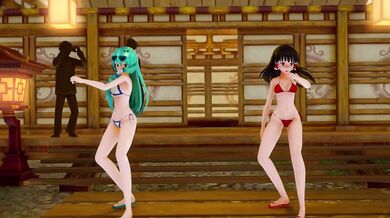 [Tsunami] Hot Springs Striptease with Reimu and Sanae by Krag