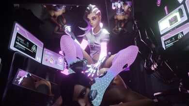 Anal Probing and Blackmailing Lesbians with Bodily Marks (feat. Anime Characters Ana and Pharah)