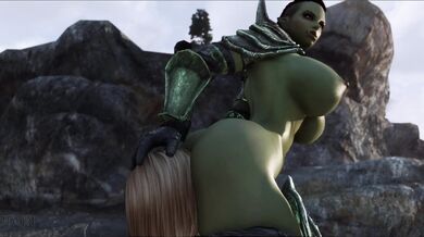 Hot Lesbian Sex Between Orc and Nord Female Warriors