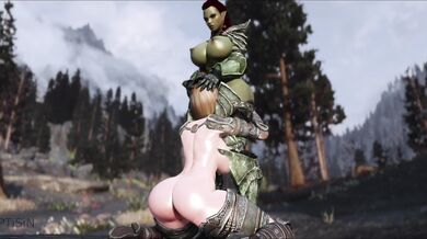 Hot Lesbian Sex Between Orc and Nord Female Warriors