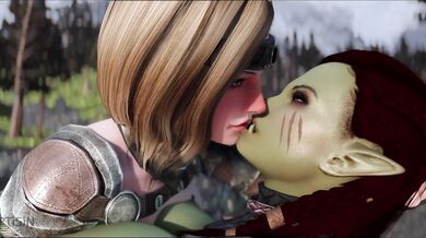 Hot Lesbian Sex Between Orc and Nord Female Warriors