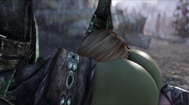 Hot Lesbian Sex Between Orc and Nord Female Warriors