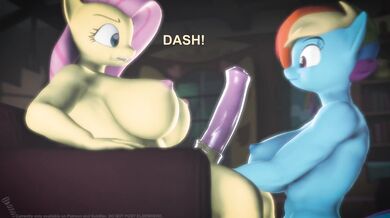 Wet and Horny Rainbow Dash Ravages Fluttershy's Wet Pussy In SFM