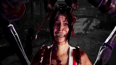 Mai Shiranui gets pinned down and transforms into an animal during a kinky romp with the wicked sorceress, Sindel.