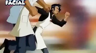 Clover gets double-teamed by two Pizza Delivery Boys who are up to no good - a Facial Orgy Ensues!