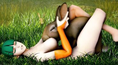 Hot bunny slams her wet pussy on Morrigan's face and gets fucked hard in every hole [Santalol]
