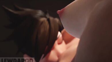 Kinky Tracer & Naughty Kiriko's Steamy Hallway Romp in 'Lewdaroo'