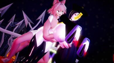 Monster Cock Astolfo's Halloween Bash - Raiko's Jiangshi Splashes Yaoi