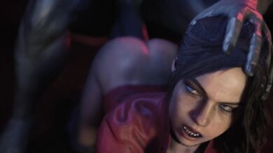 Claire Redfield Taken by Mr. X in a Dirty Doggy Style While Wearing Braces and Dr. Pineapple Watches