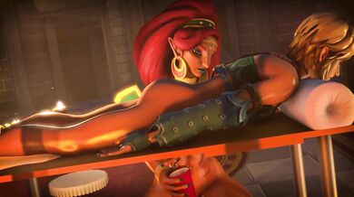 Naughty Urbosa Draining Link's Dick in a Fan-made SFM Video
