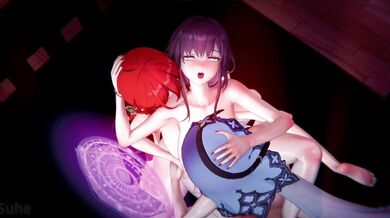 Himeko's Hot Threesome with Kafka and the Black Swan