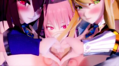[6Pa_MMD] Three-Way Paizuri Fest with Artoria, Nightingale, and Scathach